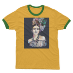 Frida - black background Adult Ringer T-Shirt