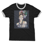 Frida - black background Adult Ringer T-Shirt