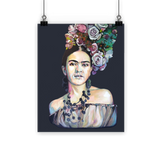 Frida - black background Classic Poster